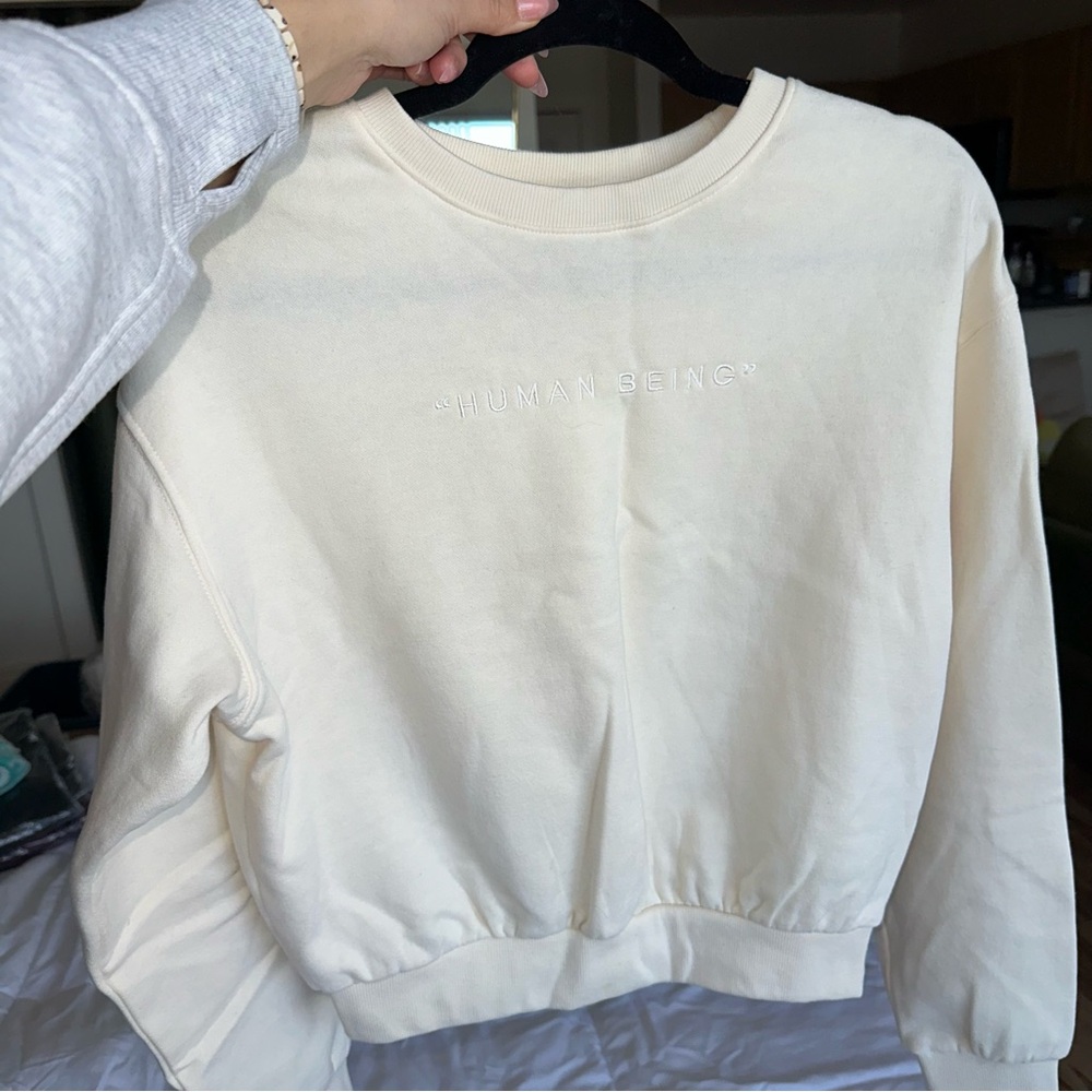 “Human Being” Cream Sweatshirt